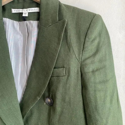 Veronica Beard Dickey Blazer Jacket Linen Blend Green