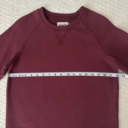 Pact Women’s Cabernet Maroon Essential Crewneck Sweatshirt Organic Cotton Small