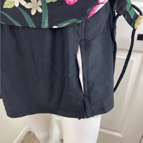 Beach Diva by Malibu Floral Black Bikini Set Size 14