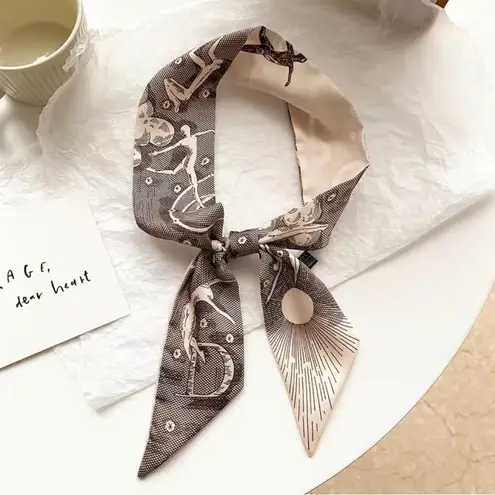 Initial / Letter D Thin Purse Scarf / Hairband / Scarf