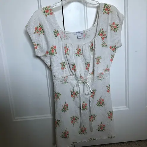 Dress barn size medium Floral Print blouse White