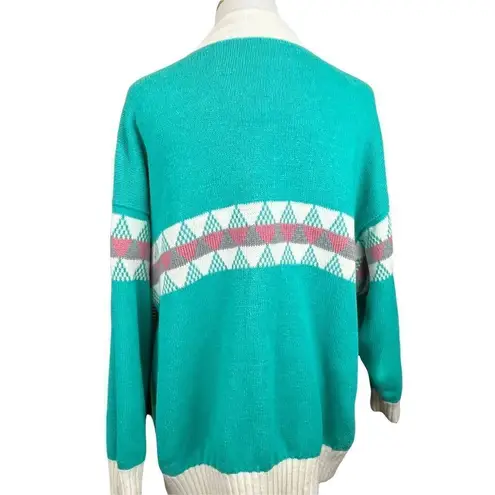 Retro 80’s Look Oversized Reversible Heavy Weight Open Cardigan M/L Blue Size L