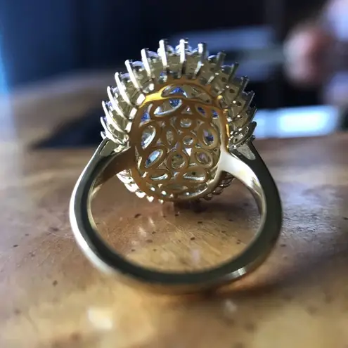 Natural Tanzanite Rare Green Tanzanite Sterling Silver Cocktail Ring Size 5 Gold