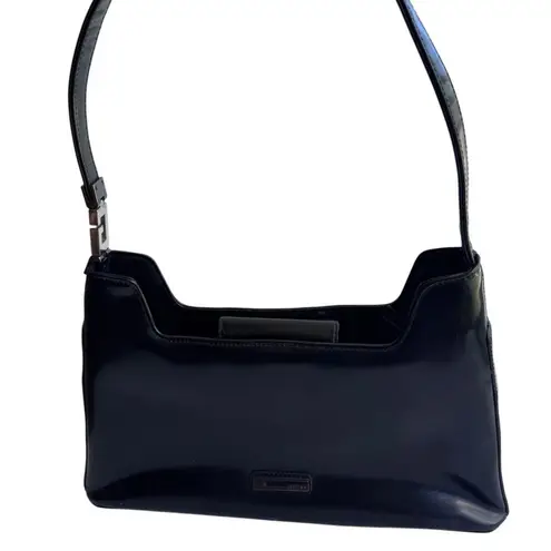 Guess Vintage  Black Patent Leather Shoulder Bag Y2K Minimalist Baguette 90s - Image 2