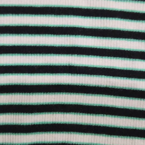 Levi's  Black White Striped Turtleneck Crop Ribbed Knit Women's Blouse Size Small