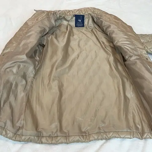 J&R Quilted Puffer Jacket Coat Golden Tan Neutral Full Zip Women’s Medium