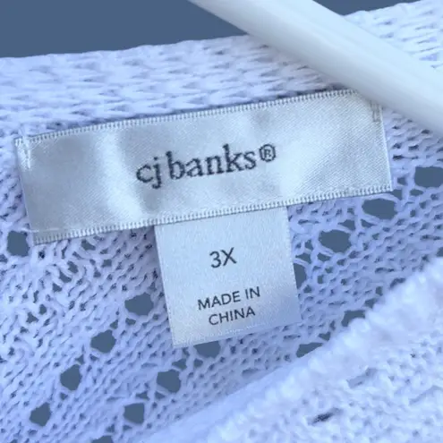 Like New CJ Banks Sweater / Top White Size 3X
