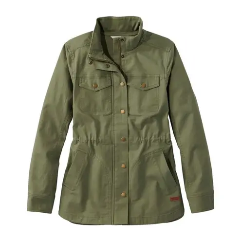 L.L.Bean Utility Jacket Women’s XL – Green Field Coat Snap Button Zip
