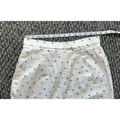 Cropped Pants Women 12 Polka Dots Briggs Pedal Pusher Stretch Beach Resort Coast White