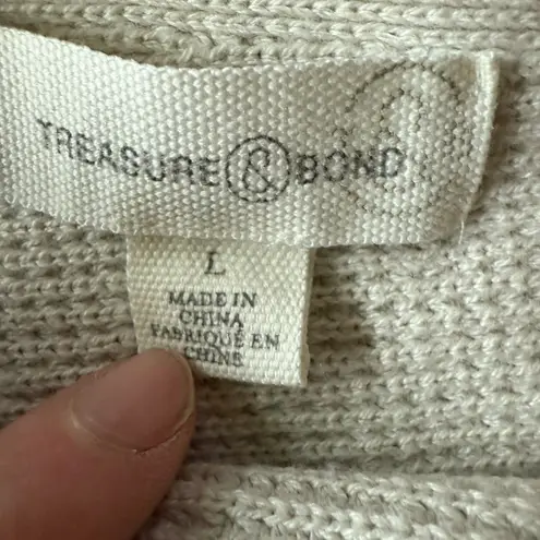 Treasure and Bond Cool Summer Waffle Knit Asmmetrical Sweater Women's Large