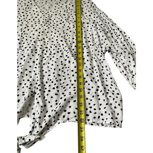 Lounge Beach Lunge White & Black Tie Front Women's Blouse Size Medium | 35-12