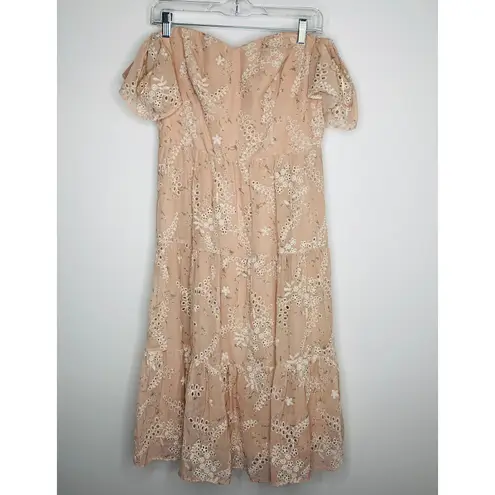 Dress the Population River Fit and Flare Midi Dress Blush Pink Womens Medium