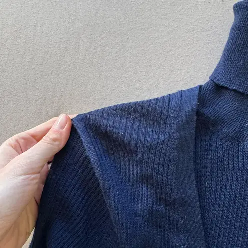 Massimo Dutti Merino Wool Ribbed Cardigan & High Neck Top