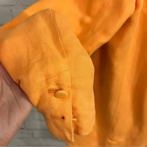 Ashley Parker x RTR stunning bold orange 2 button blazer linen blend Medium
