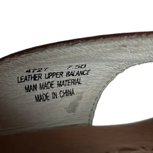 Red Wing Wedge Brown Leather Cut Out Detail Sandals Size 7.5 Tan