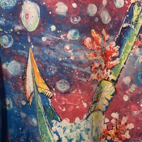 Leoma Lovegrove Dress Multicolor Art To Wear Cap Slves Anchor Print Small Pocket Blue