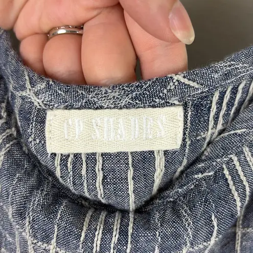 CP Shades 100% Linen Twill Dress Women’s Size Small Blue Beach Patterned