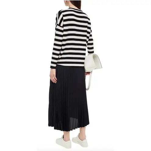 Brunello Cucinelli Wide Striped Crewneck Sequin Embellished Sweater w/ Monili