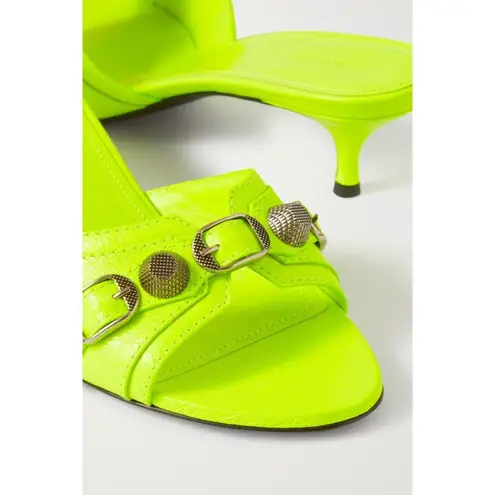 Balenciaga Cagole Mules in Fluo Yellow & Palladium 37 with box Womens Heels