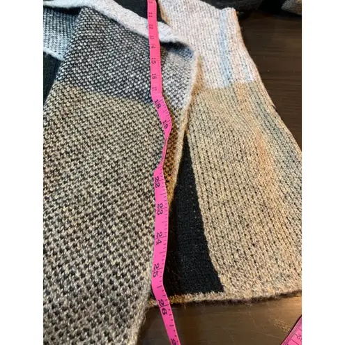 Sioni Cardigan Sweater Womens Medium‎ Black White Open Artsy Boho Mature Modern