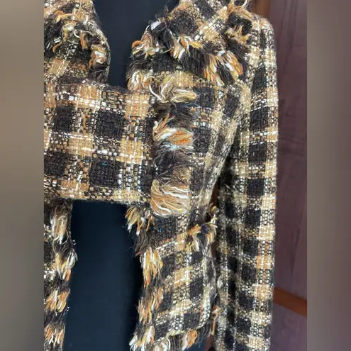 Walter Black and Carmel fringe trim blazer Black Size 8