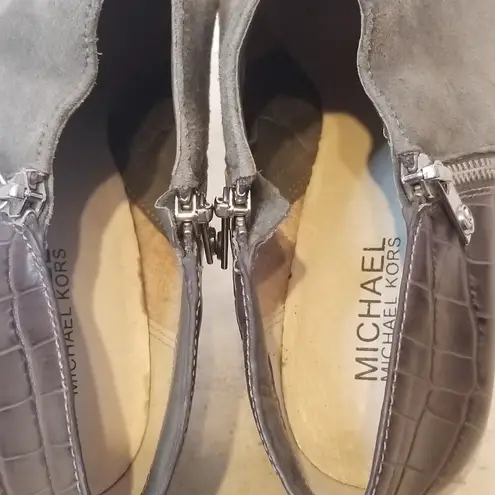 NWOT Michael Kors suede & snake skin booties Gray Size 9