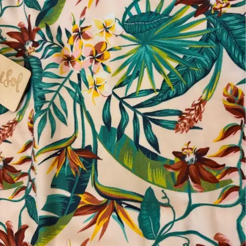 Cabana Del Sol One Piece Swimsuit Off the Shoulder Palm Floral Womens Small NWT