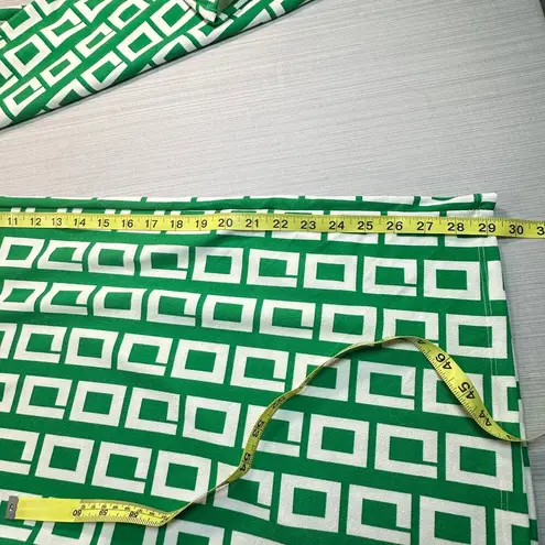 Vamp Pants Womens XL Green White Vintage High Rise Geometric Wide Leg Trendy