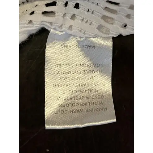 White Swimsuit Cover Up Dress Womens Large Crochet Mesh V Neck Beach Tunic