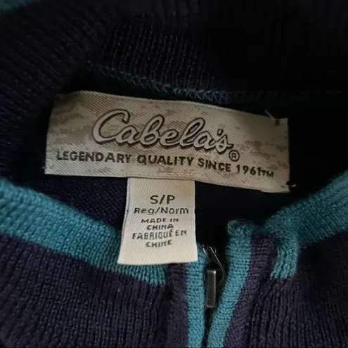 Cabela's Purple Blue Knit Embroidered Floral Zip Up Sweater S Merino Wool Blend