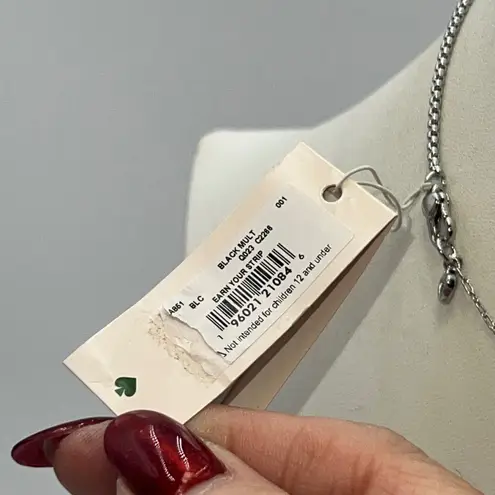 Kate Spade New York Earn Your Stripes Zebra Pendant Necklace Black Multi Silver