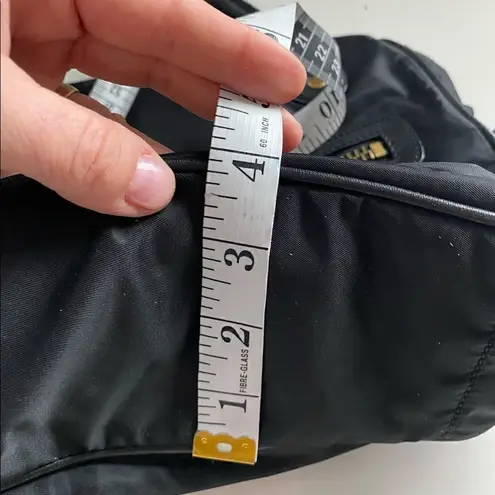 Moschino Black Nylon Handbag Leather Detailing VINTAGE Designer Luxury Italy