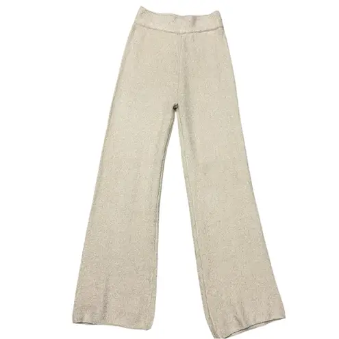 Cozy Life by the River Cream Bouclé Wide Leg Lounge Pants Medium NWT Soft Cozy