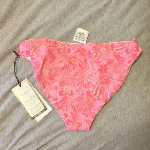 Revolve  x VDM The Label Belinda Reversible Bikini Bottom Pink Paisley Stripe NWT