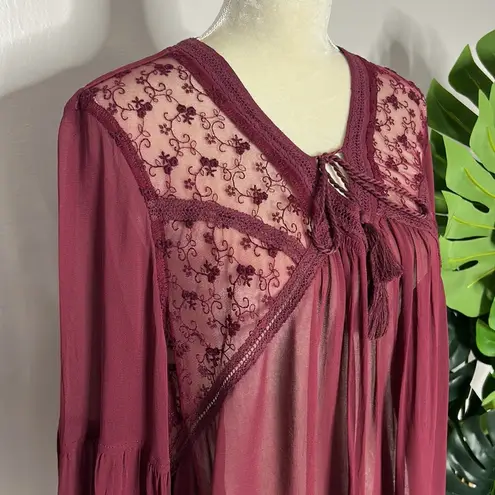 14th & Union  • bohemian sheer tassel tie blouse thumbnail 86
