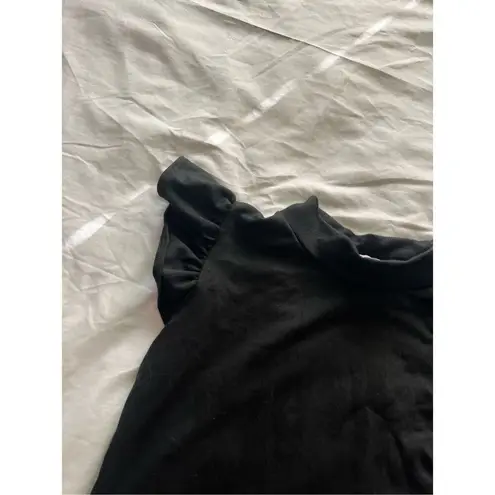 Mikey & Joey Black Ruffle Sleeve Bodysuit Woman’s Size Large