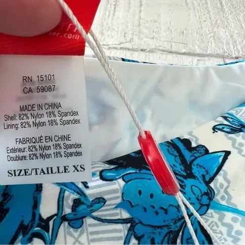 Red Carter Blue Floral Cheeky Bikini Swimsuit Bottoms size XS NWT