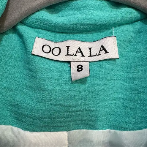 Oo La La Turquoise Textured Blazer | Size 8 | Single Button Blue