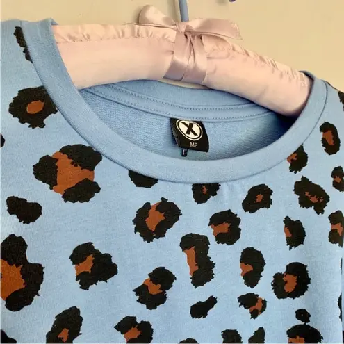 NWOT Circle X Blue Leopard Print Crewneck Sweatshirt Size undefined