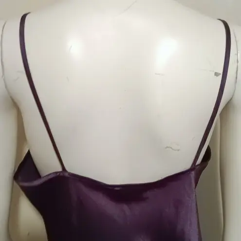 Vtg Angelique Satin Chemise Nightgown-Medium-Spaghetti Strap-Slip Dress-Ruffle