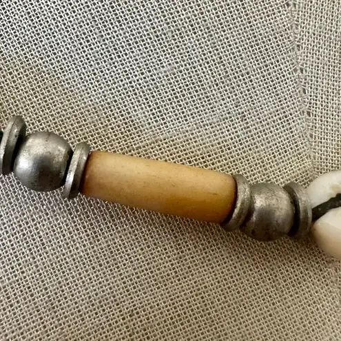 Vintage Cowrie Shell & Bone Bead Choker Necklace