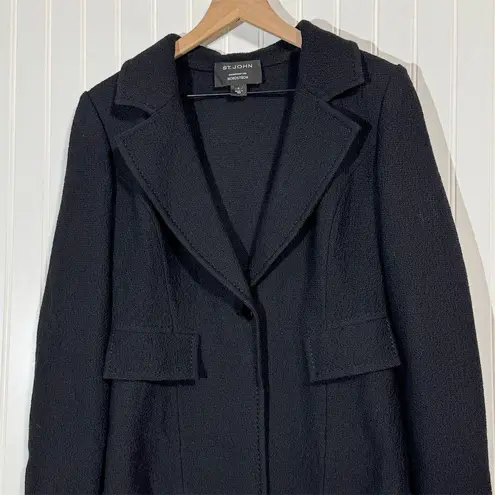 St. John for Nordstrom Women’s Blazer Jacket 6 Black Knit Career Classic USA