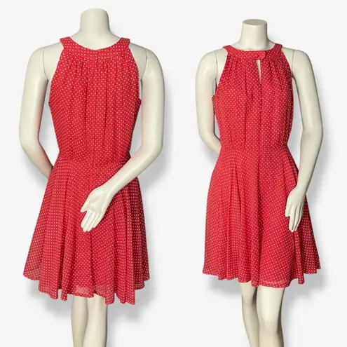 Vintage Polka Dot Dress Handmade Red White Cut