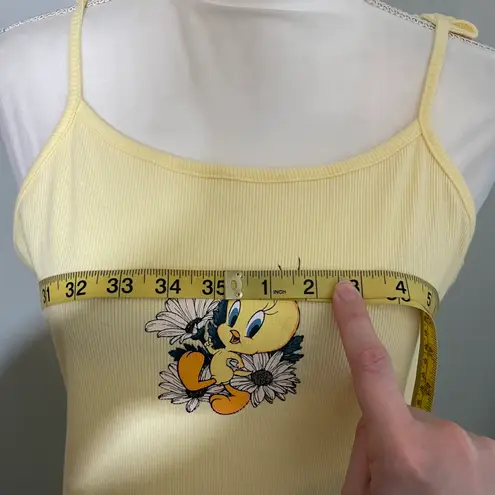 Looney Tunes NWT XXL Cami Dress Yellow Ribbed Knit TShirt Casual Y2K Twee Streetwear