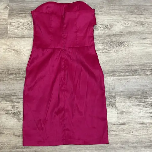 Xxi Hot Pink Sleeveless Strapless Mini Dress with Bow Front Size S