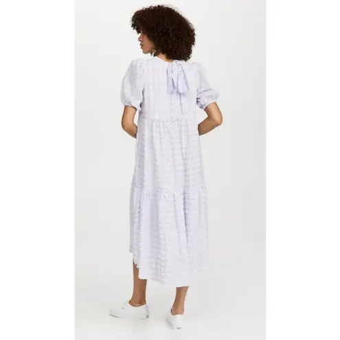 English Factory 💕💕 Tiered Gingham Seersucker Maxi Dress ~ Lavender Medium M NWT