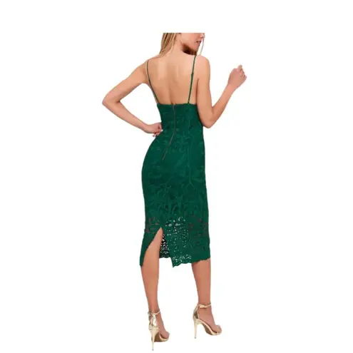 Bardot Gia Forest Green Lace Bodycon Dress Size 10/L Romantic Coquette Boho Cute