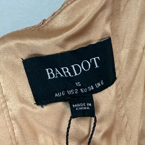 Bardot Corset Dress Womens XS Rust Riviera Crossover Halter Neck Lace Cocktail