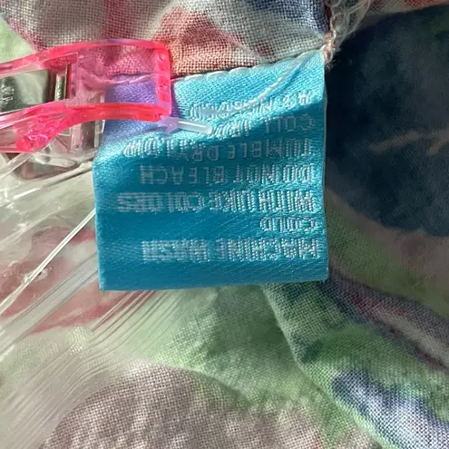 J. McLaughlin Bright Tropical Leaf Flower Print Top Orange Size M