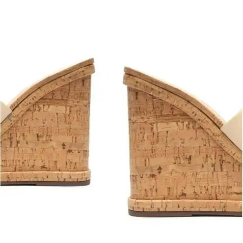 Schutz Dalle Nappa Leather & Cork Sandals / Shoes Egg Shell Cream Size: 10 NIB